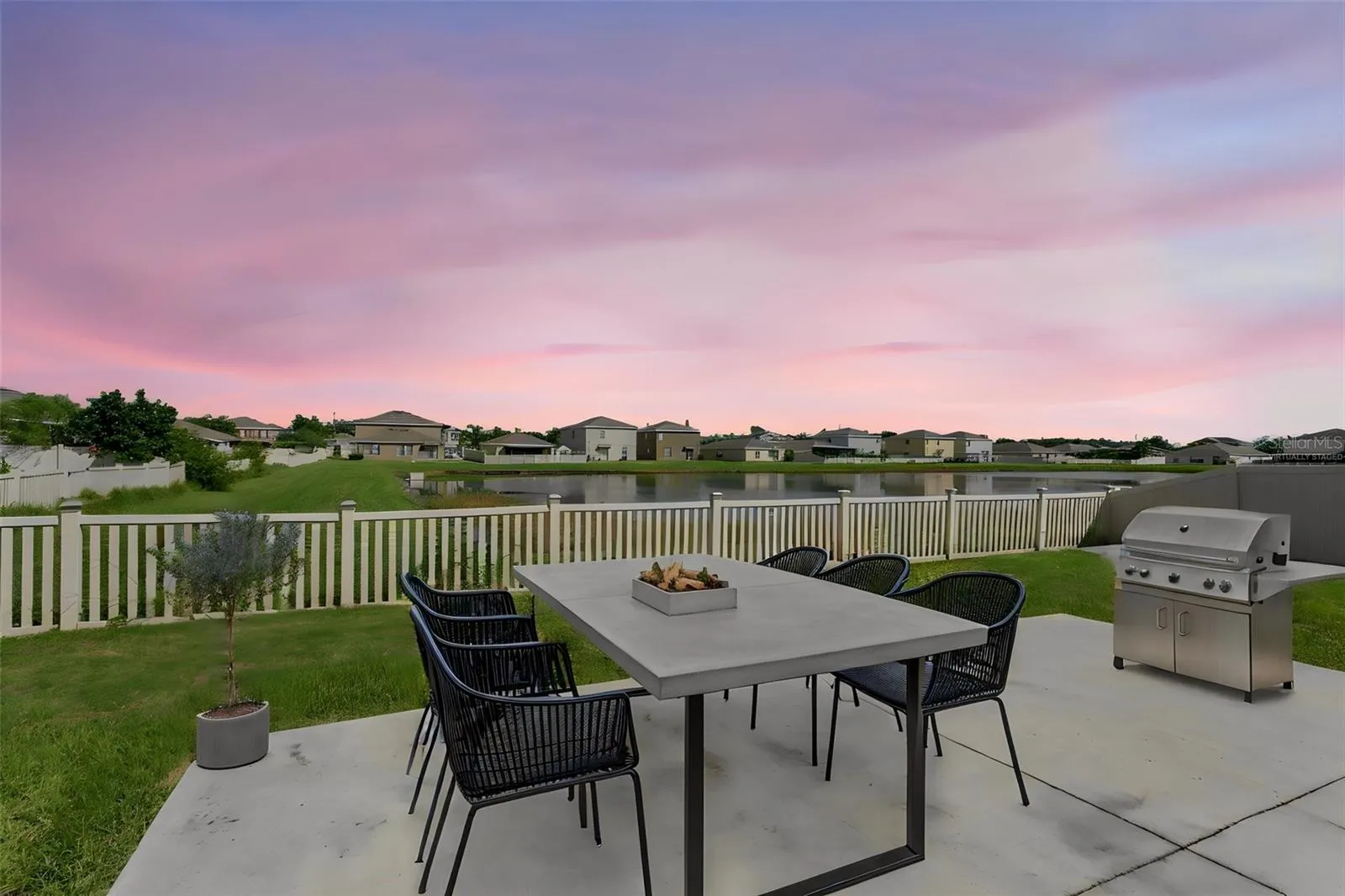 backyard view virtually staged