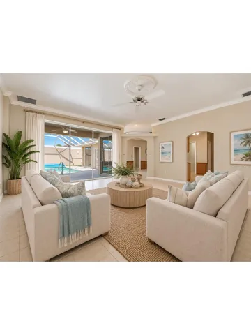 living room virtually staged