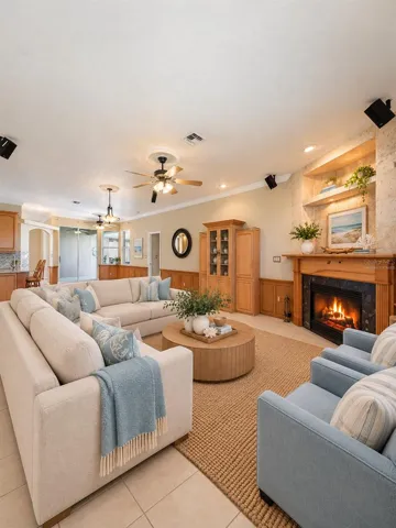 family room virtually staged