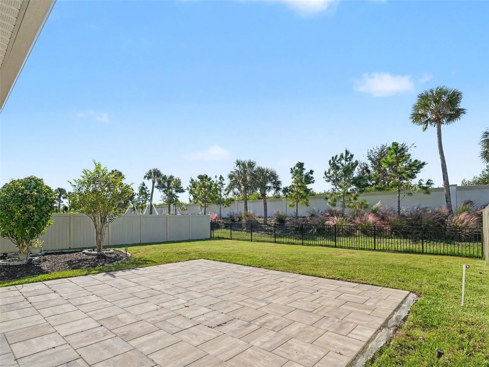 Fenced backyard