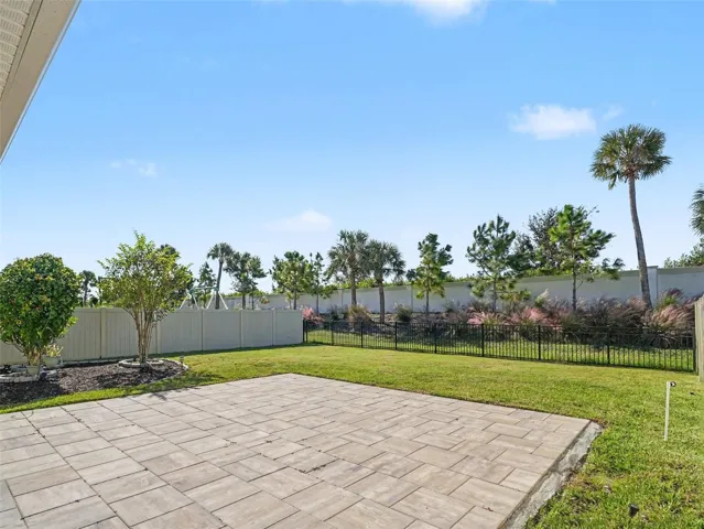 Fenced backyard