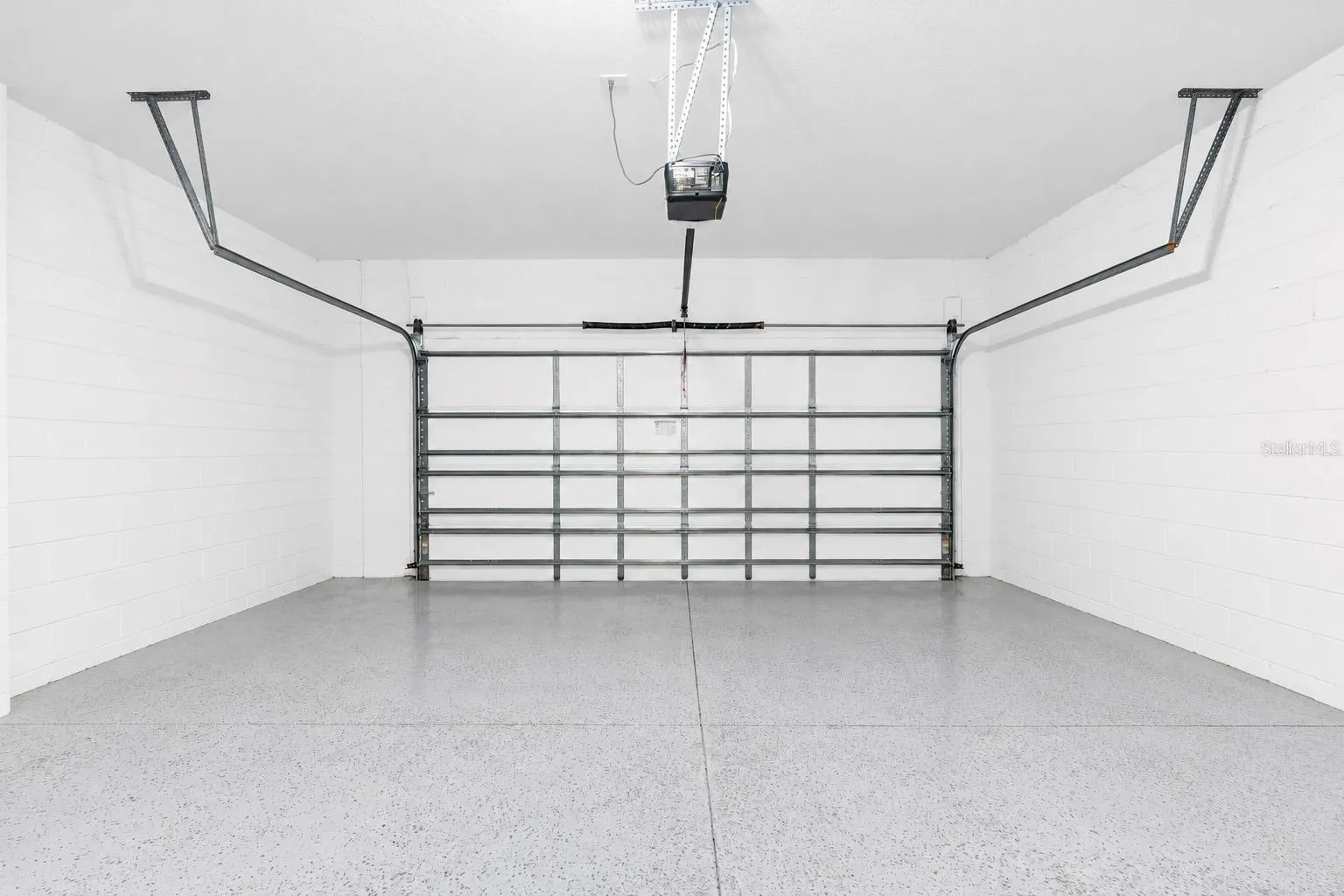 Interior view of the two-car garage.