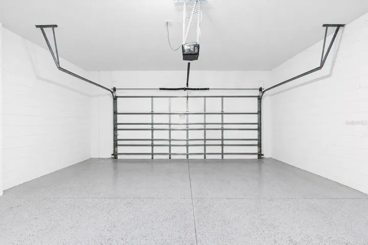 Interior view of the two-car garage.