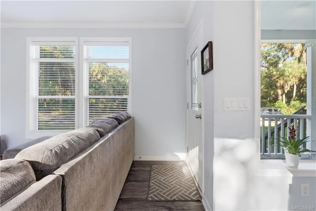 BRIGHT, CHEERFUL &amp; INVITING! Natural light fills the entry area, complemented by LUXURY VINYL PLANK FLOORING, soft neutral colors &amp; crisp white trim.
