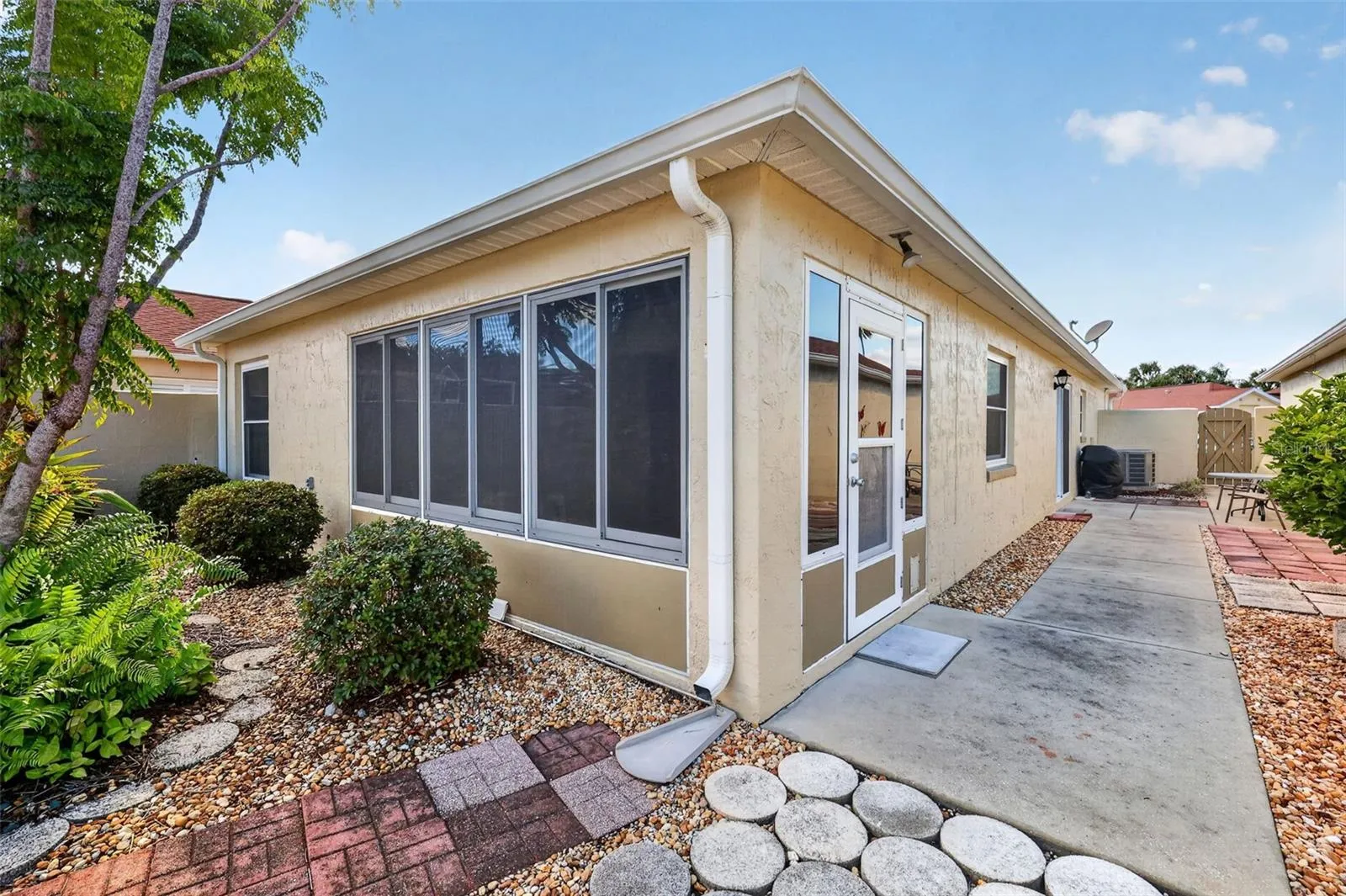 Spacious 45'x11' PRIVATE Side Courtyard and Rear Stoned Yard