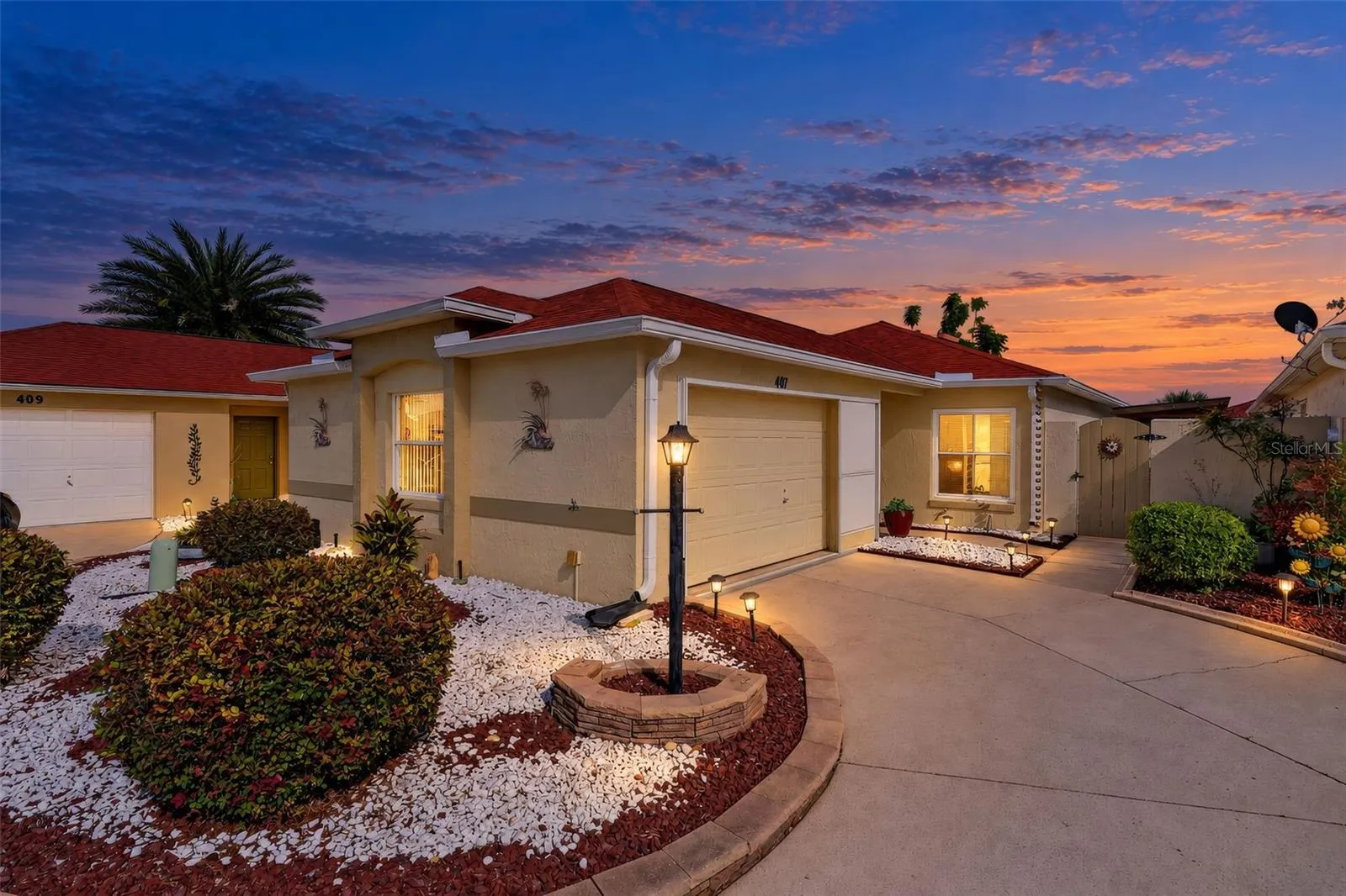 Twilight Front Elevation