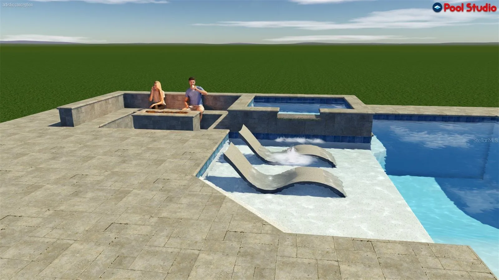 Pool area rendering