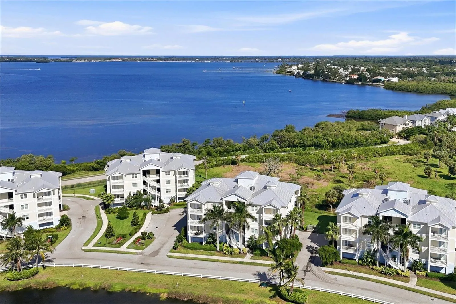 Aerial with Palma Sola Bay beyond.