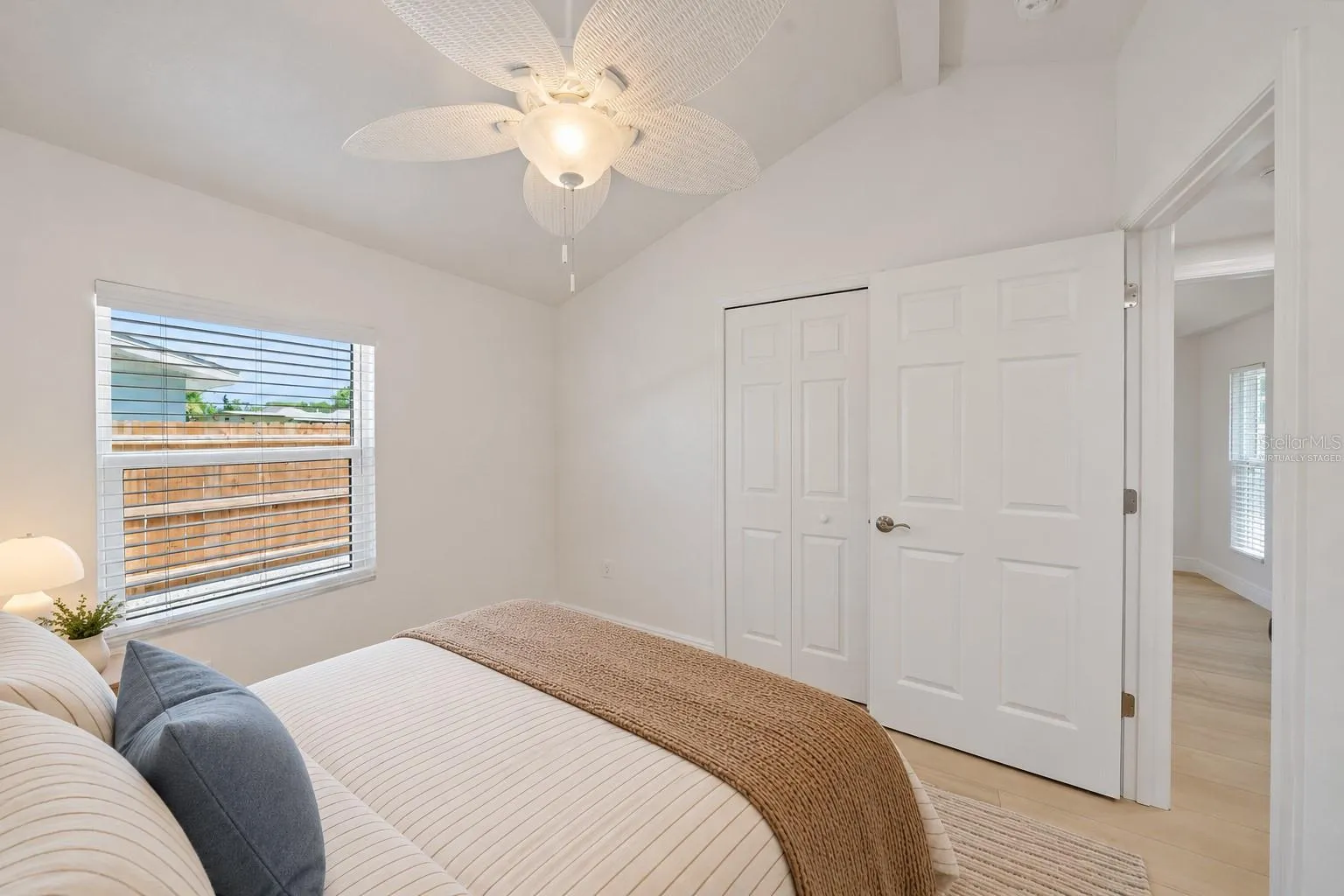 Virtually staged guest bedroom