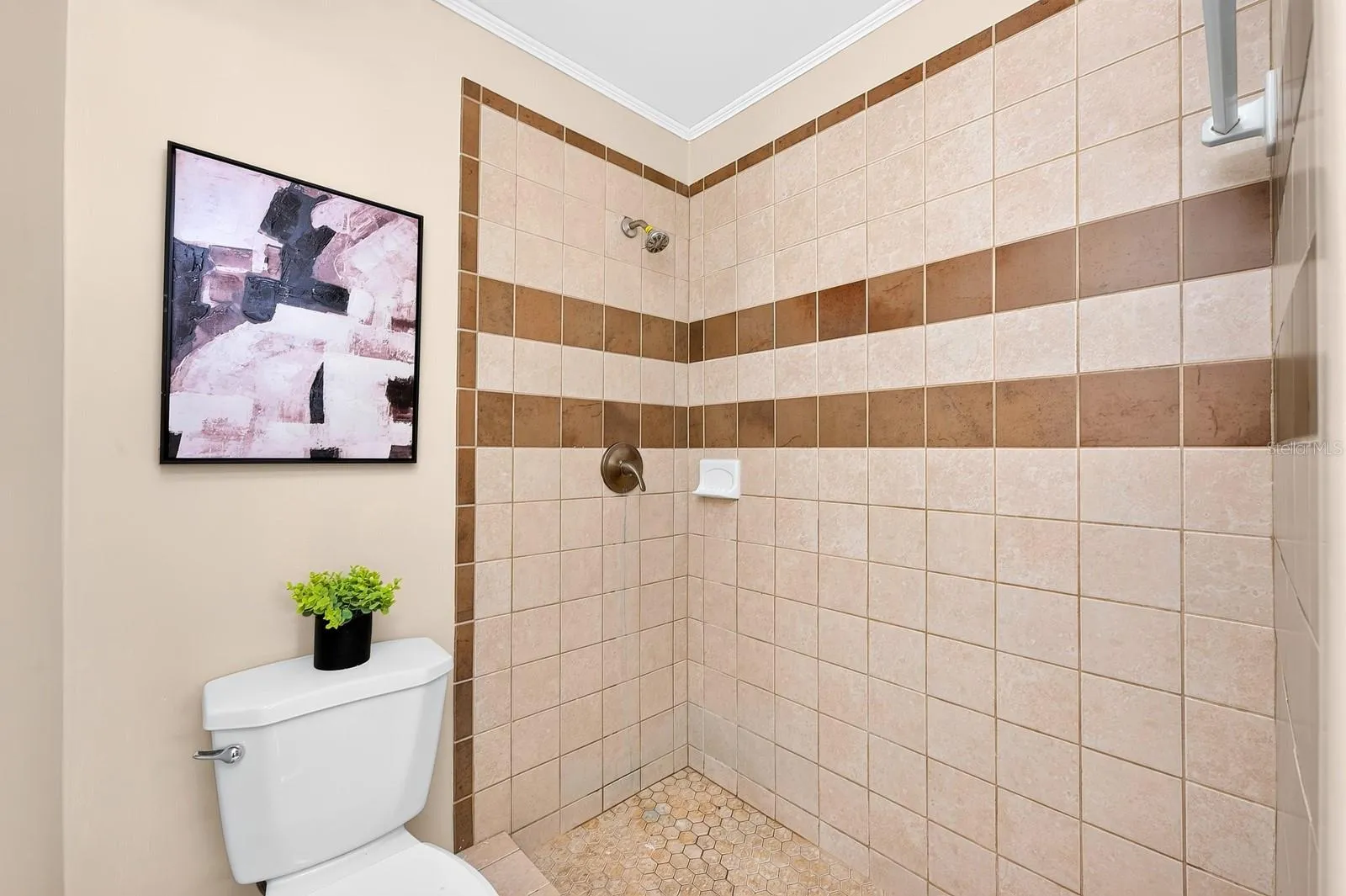 The step-in shower in the Primary en suite Bath