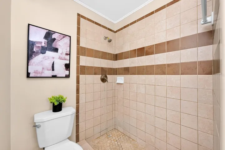 The step-in shower in the Primary en suite Bath