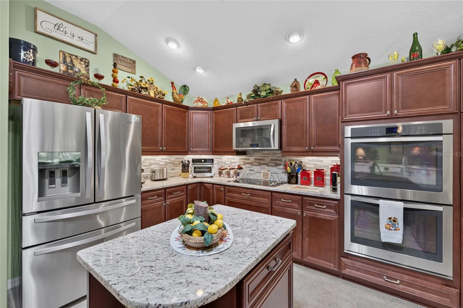 Chefs' kitchen with double oven.