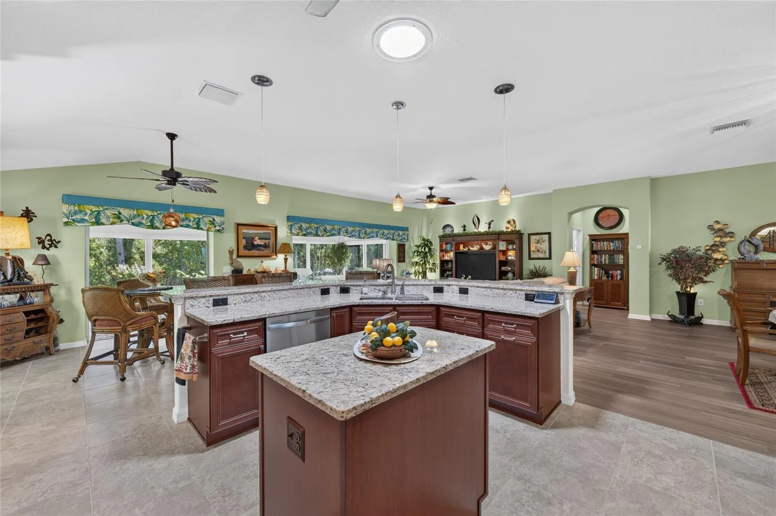 Open kitchen great for entertaining.
