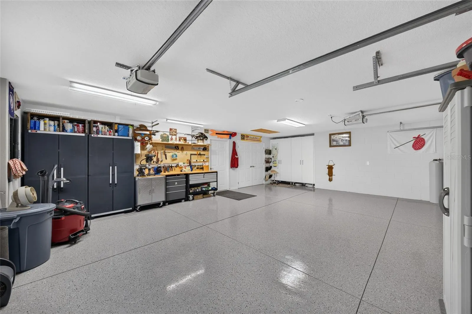 Storage cabinets included with home.