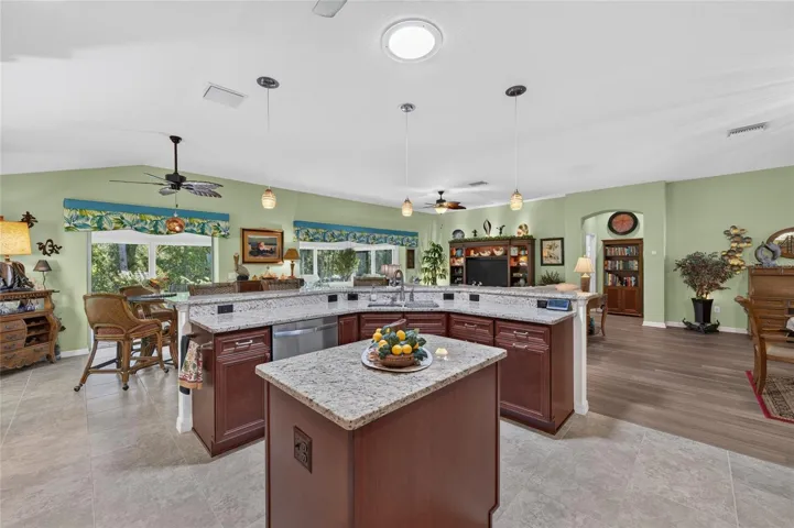 Open kitchen great for entertaining.