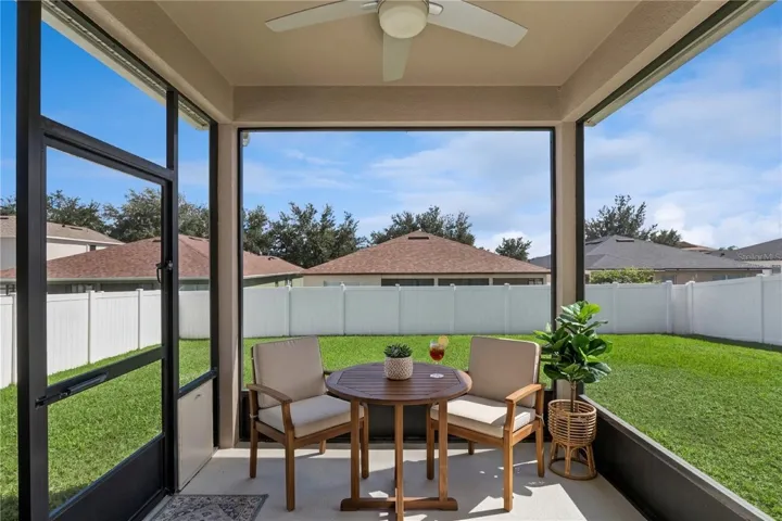 Virtually staged screened patio