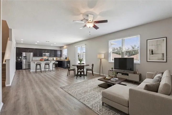 Virtually staged great room