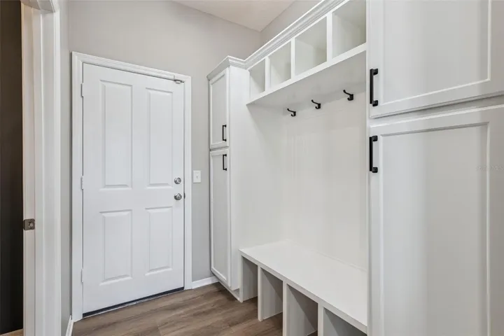 1st floor custom built drop zone off kitchen area