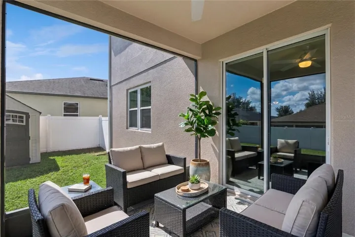 Virtually staged screened patio