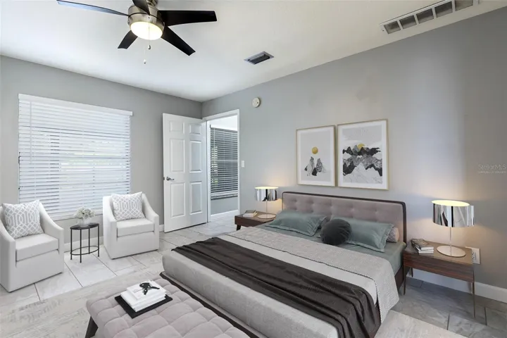 Virtually Staged Primary Suite - Bedroom