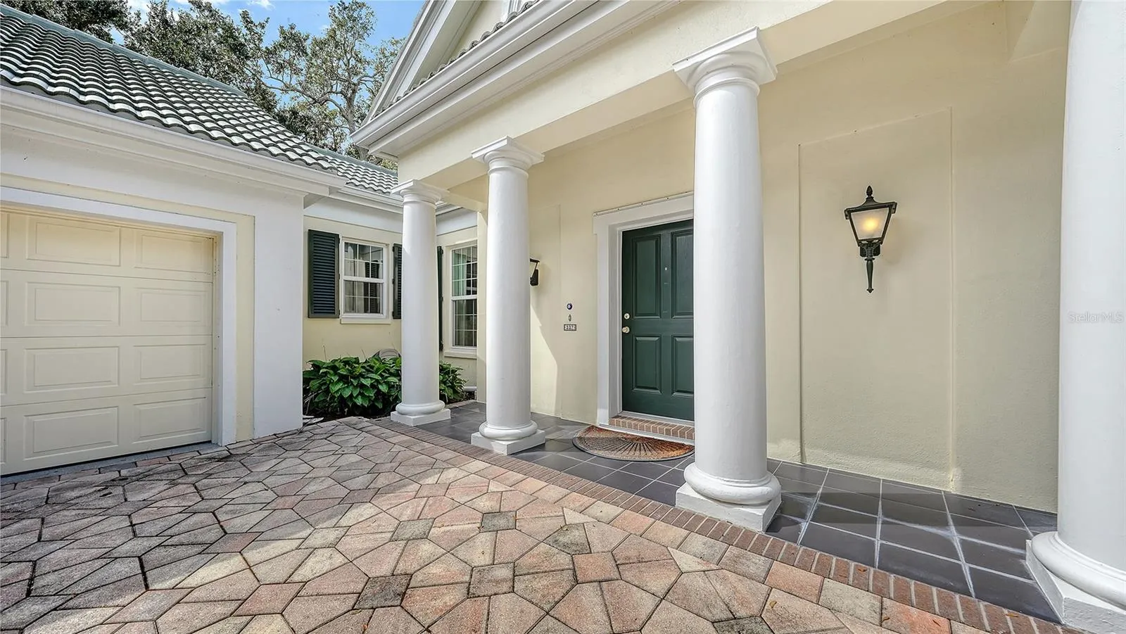 Stately Pillared Entrance