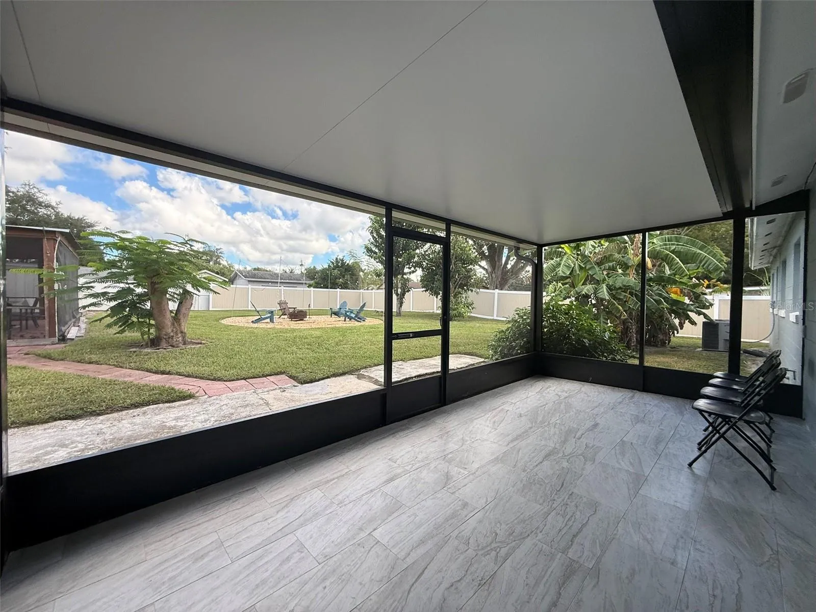 Covered, Screened in Patio