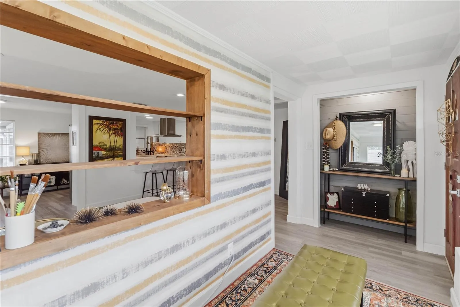 The stylish entry/office greets you as you step inside.