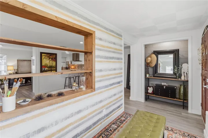 The stylish entry/office greets you as you step inside.