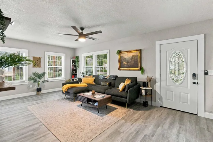 Living room and front door.