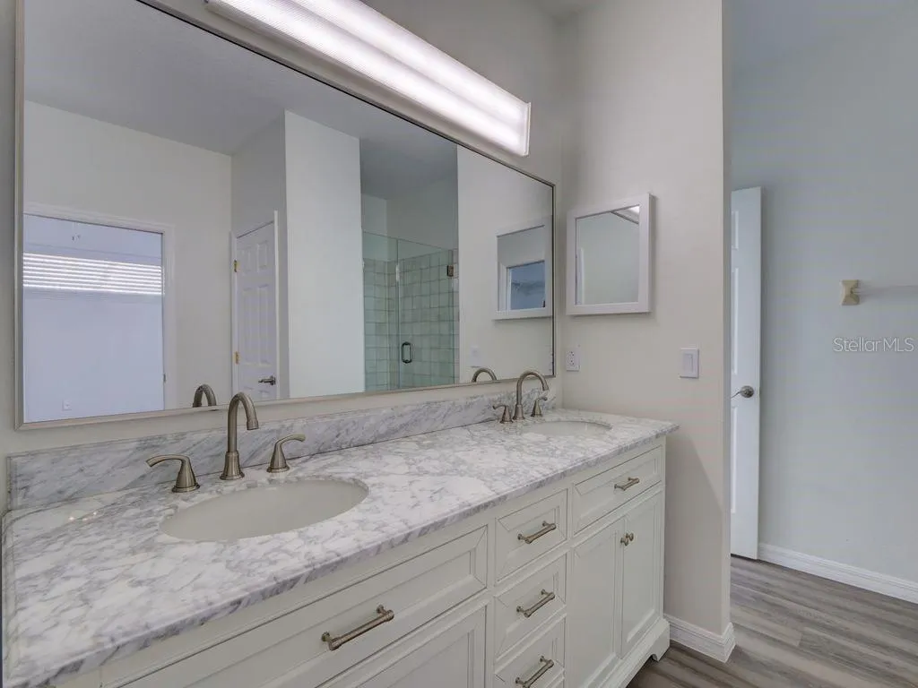Master bathroom with double sink