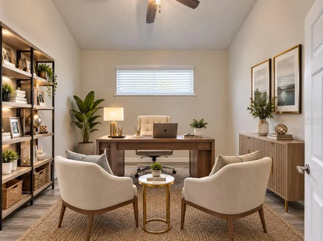 Virtually Staged Office/Den