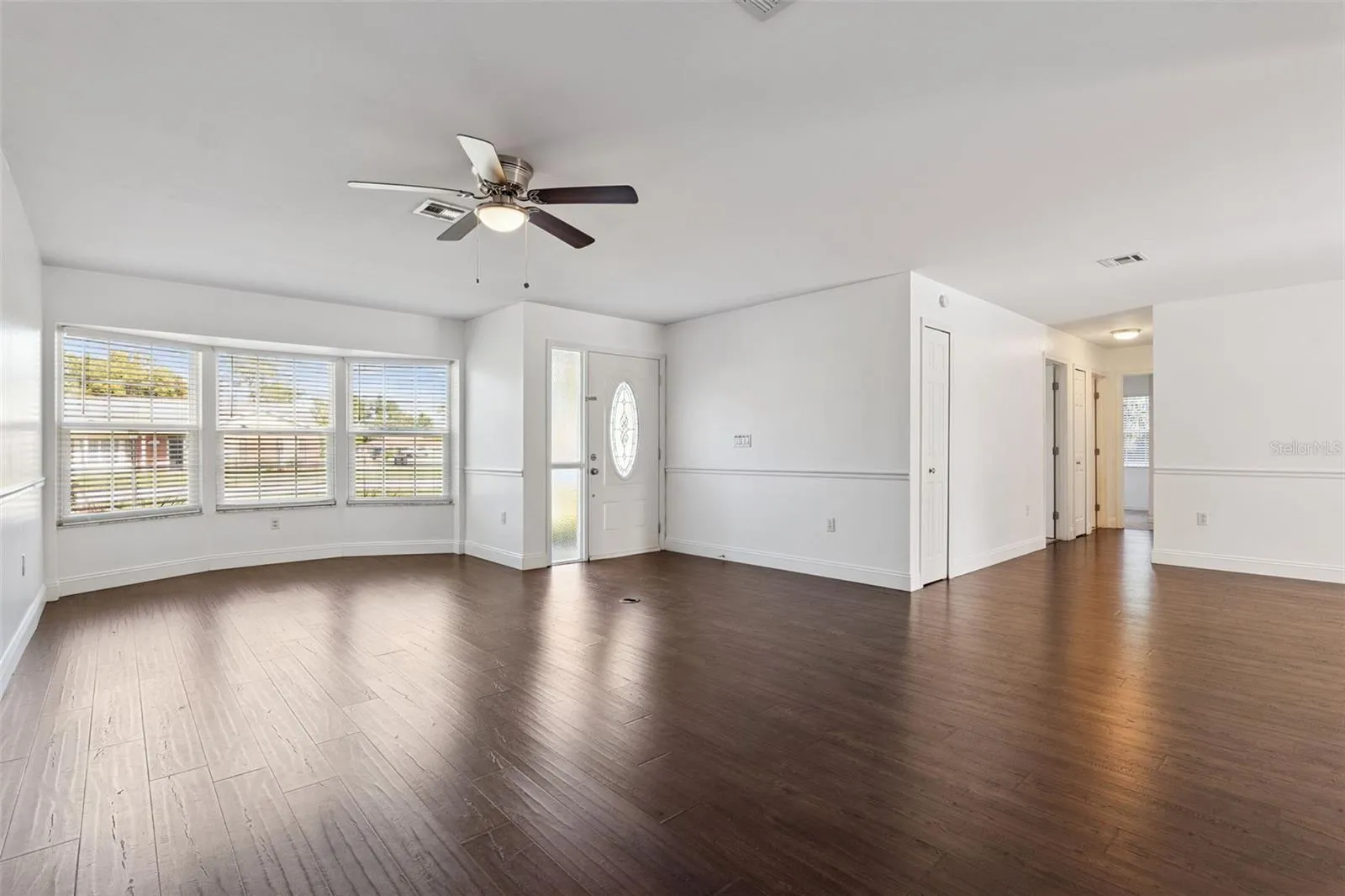 Open, airy layout with fresh neutral paint
