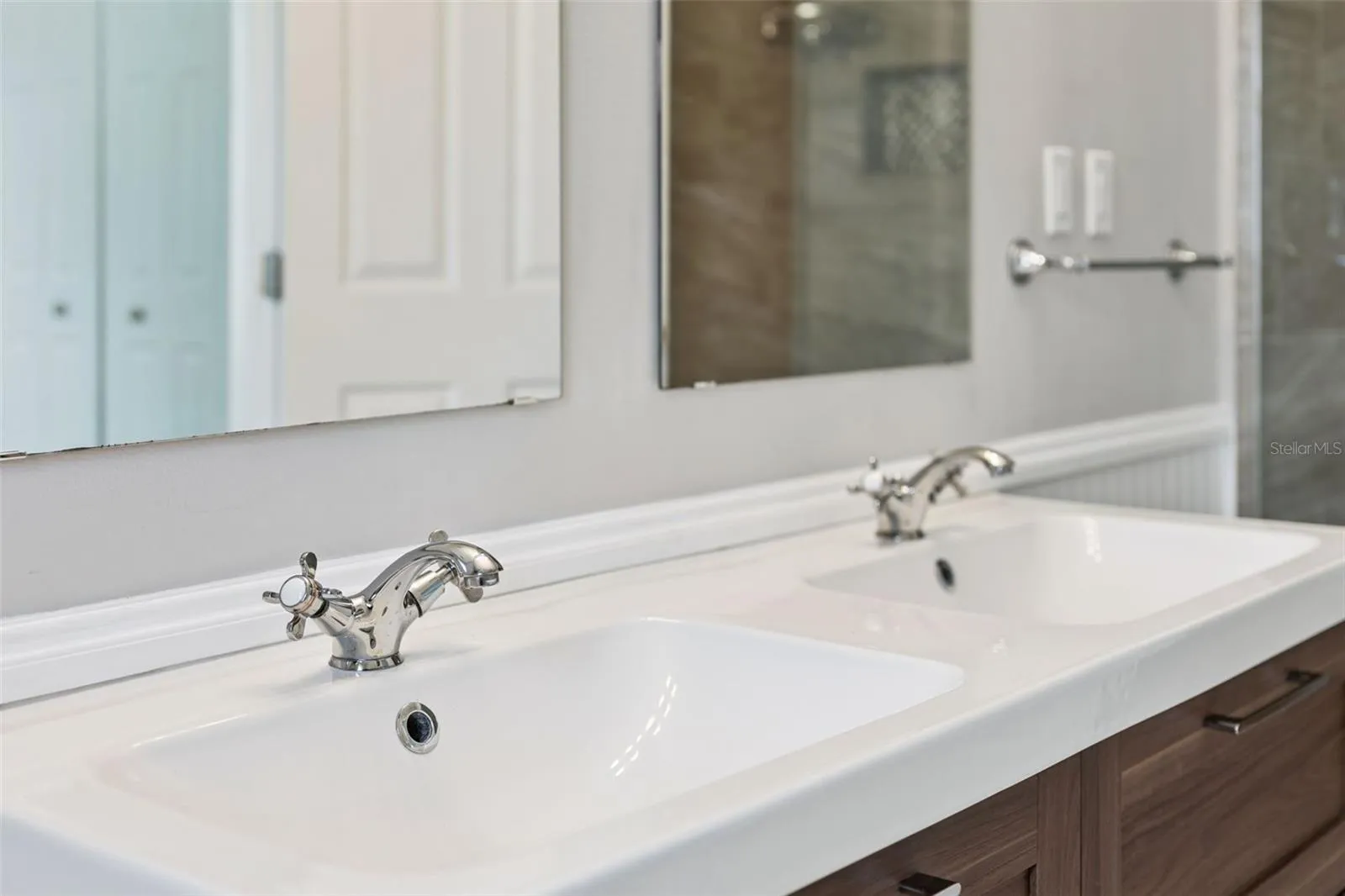Polished fixtures and a clean, spa-like feel