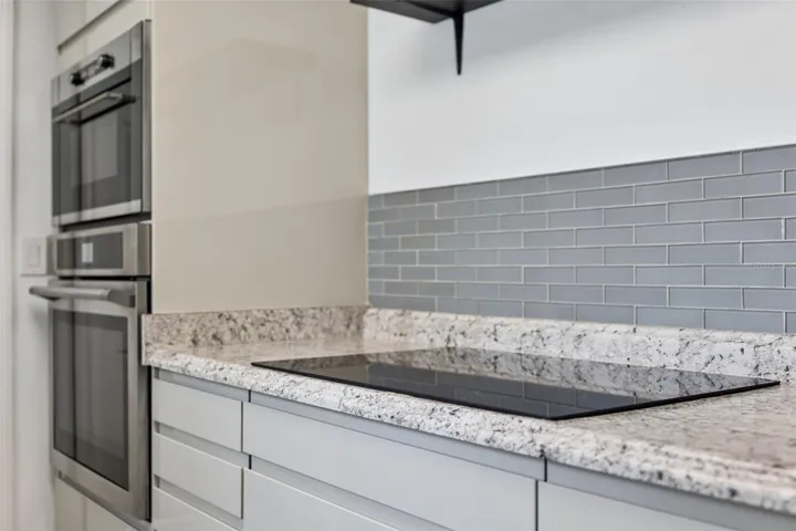 Sleek stainless built-ins add a polished, modern touch