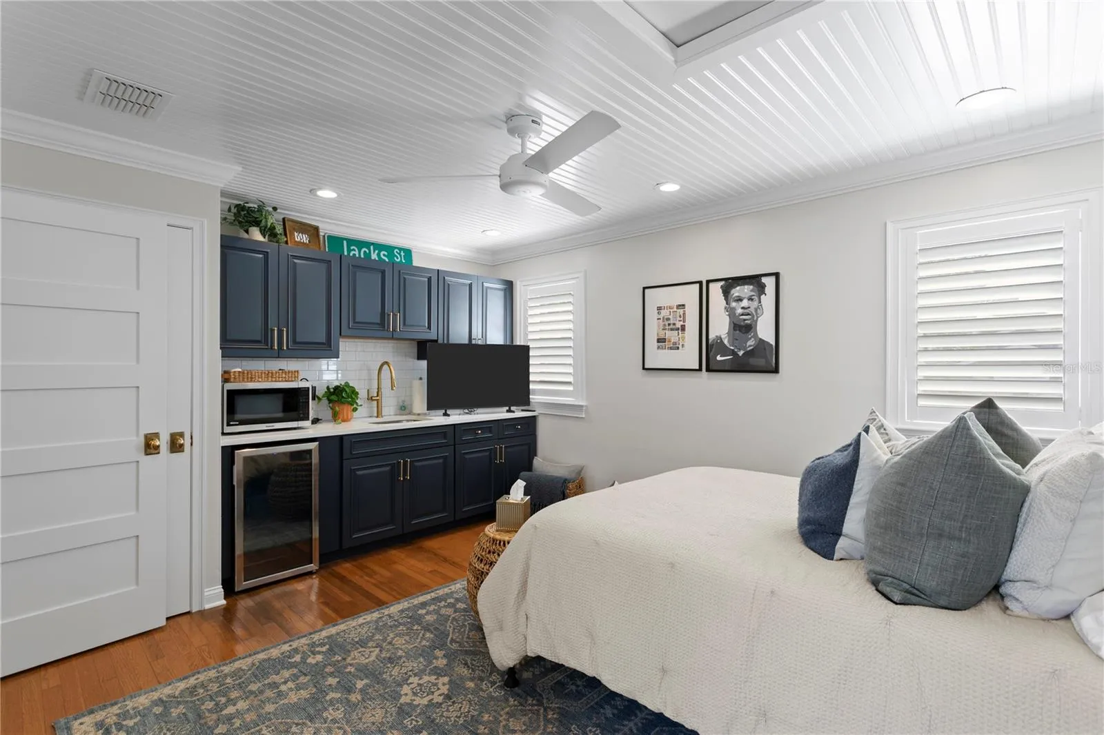 Guest House Bedroom with small refrigerator and microwave for your guests