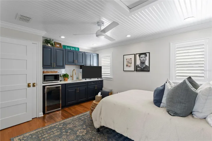 Guest House Bedroom with small refrigerator and microwave for your guests
