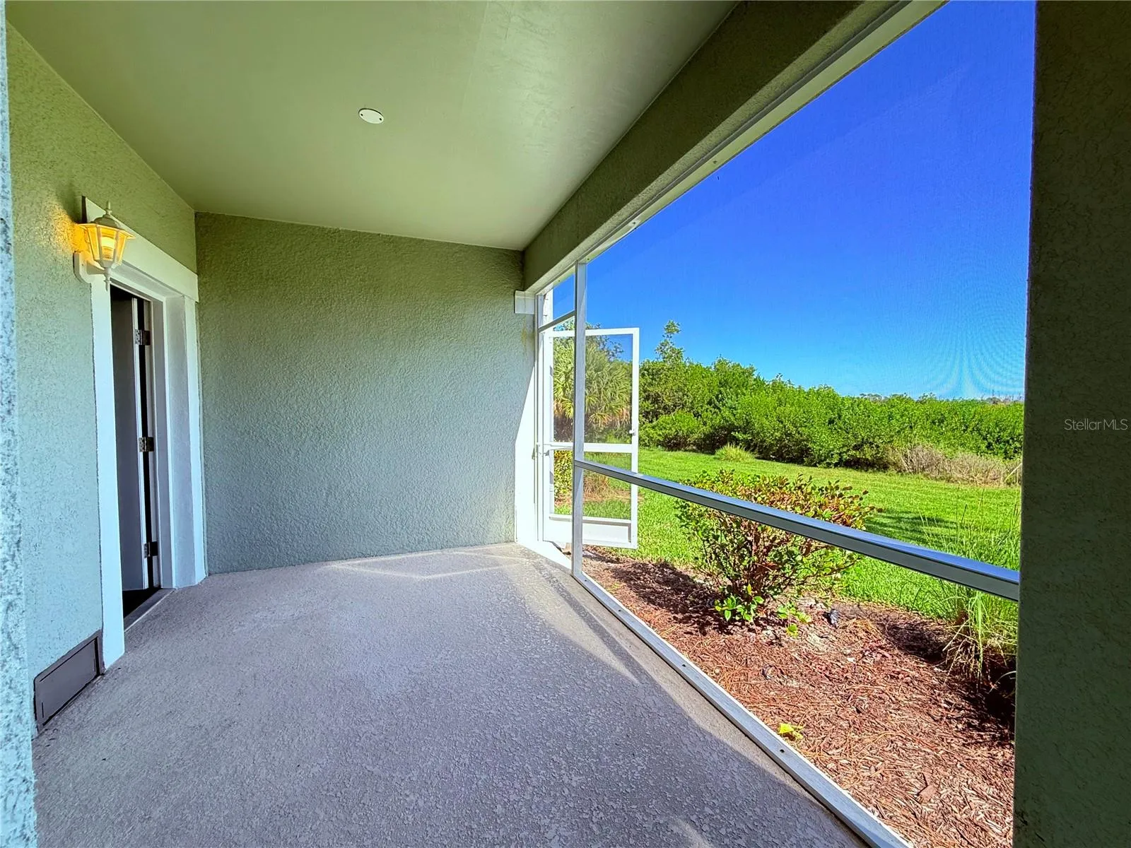 Garage level patio