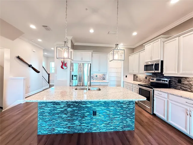 Kitchen with large walk-in pantry