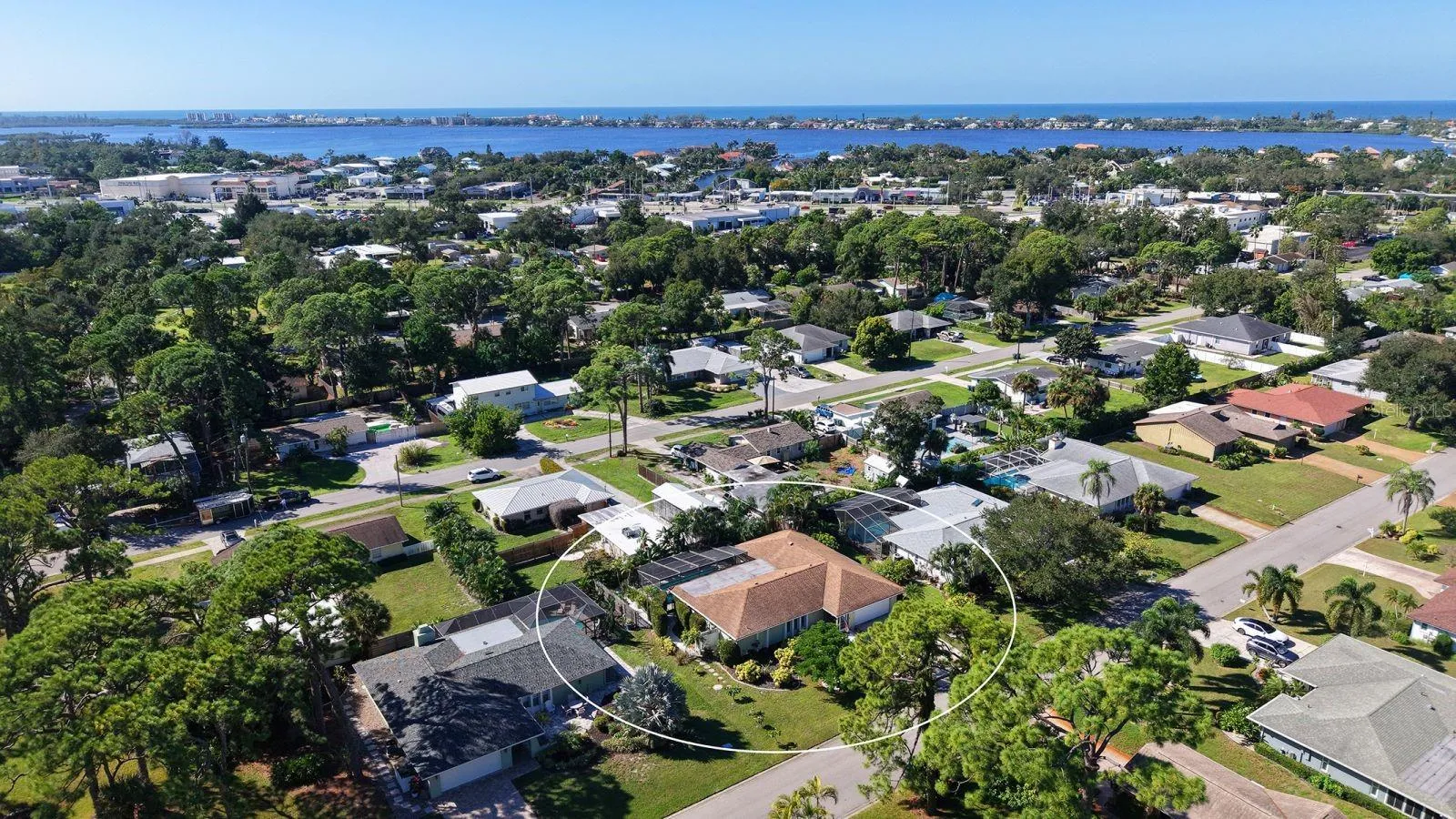 Aerial showing the proximity to South Siesta Key