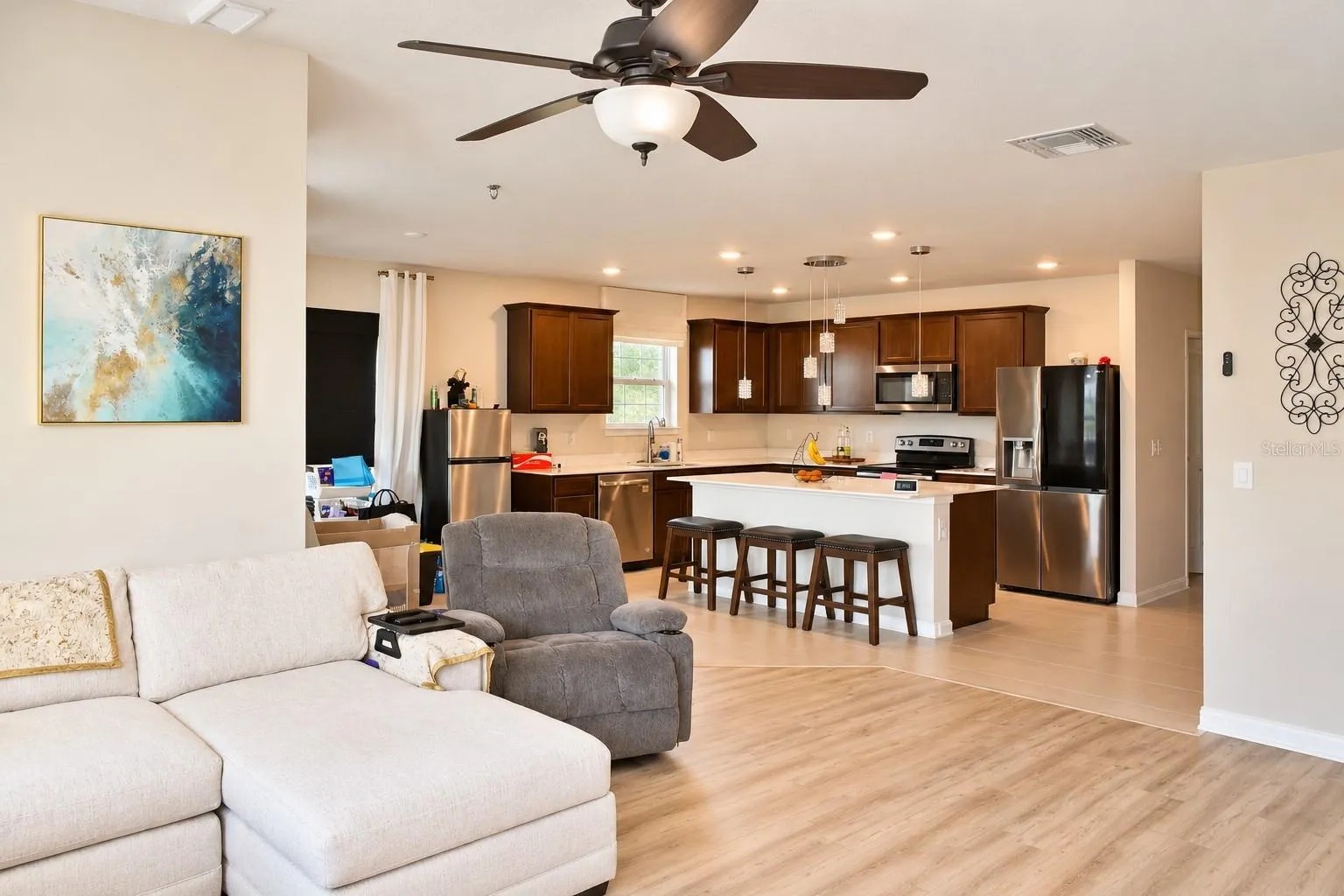 Open Living and Kitchen Layout
