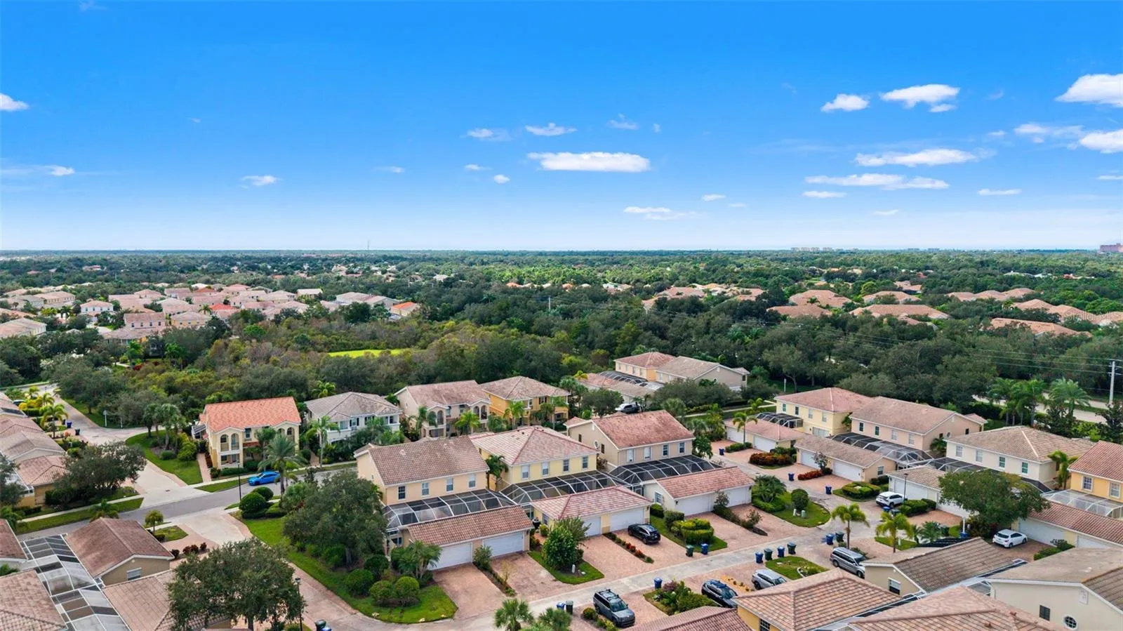 Aerial view of the garage