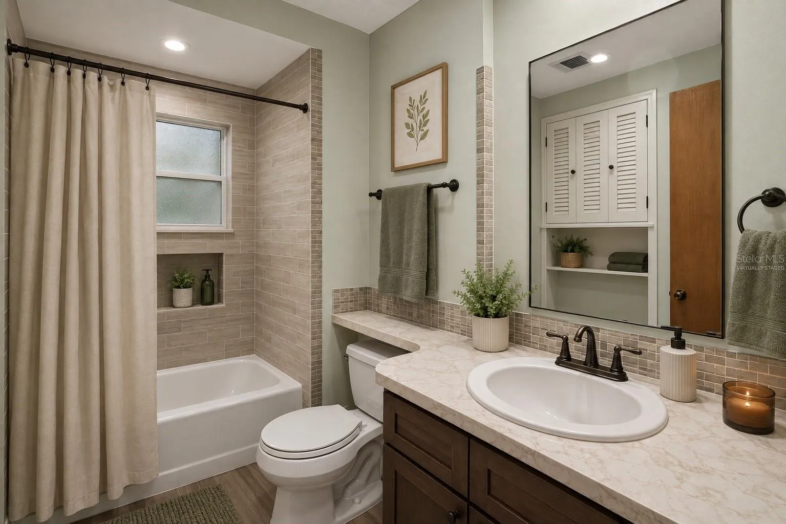 Virtually staged bathroom