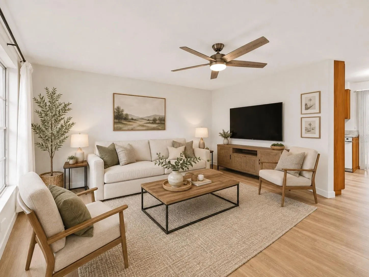 virtually staged living room