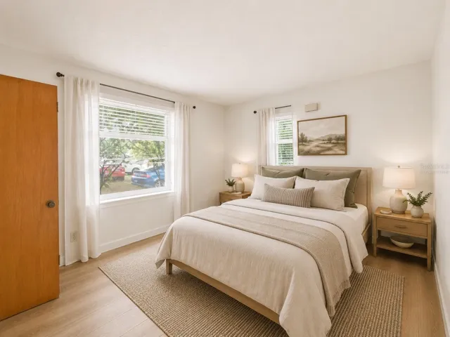 Virtually staged bedroom