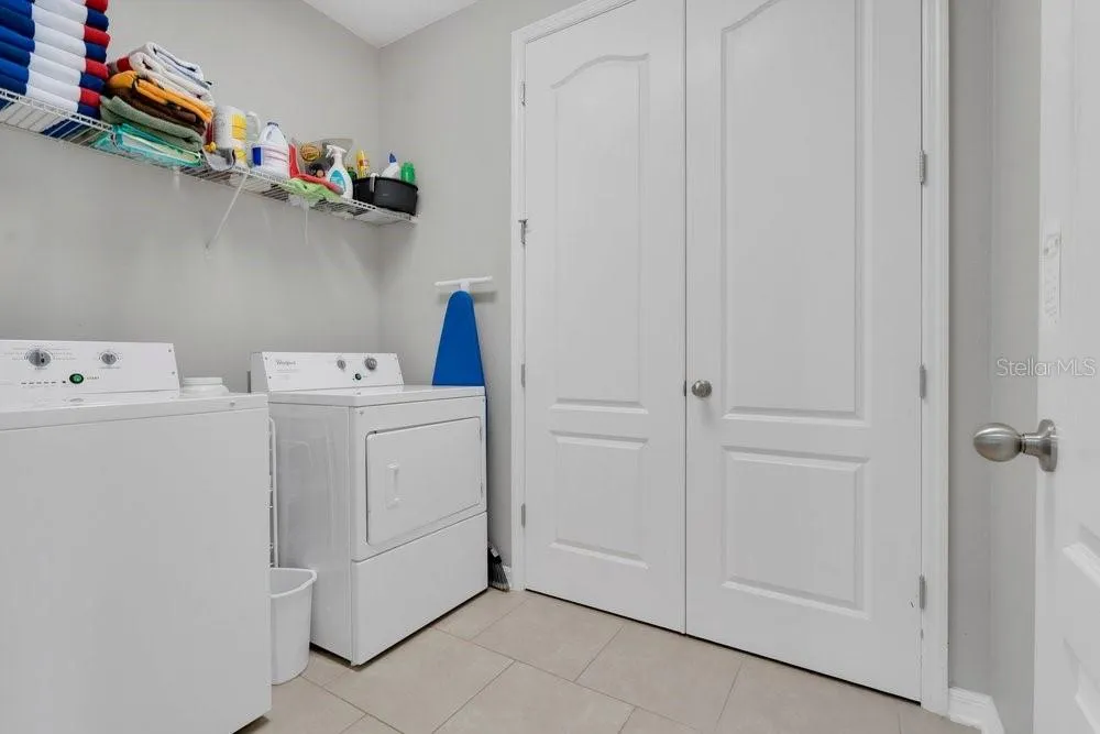 Upstairs laundry room and hvac closet