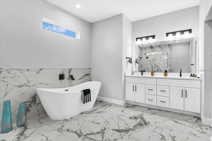 Master Bathroom With Dual Sinks