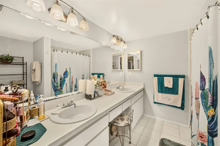 View of master bathroom with 2 sinks