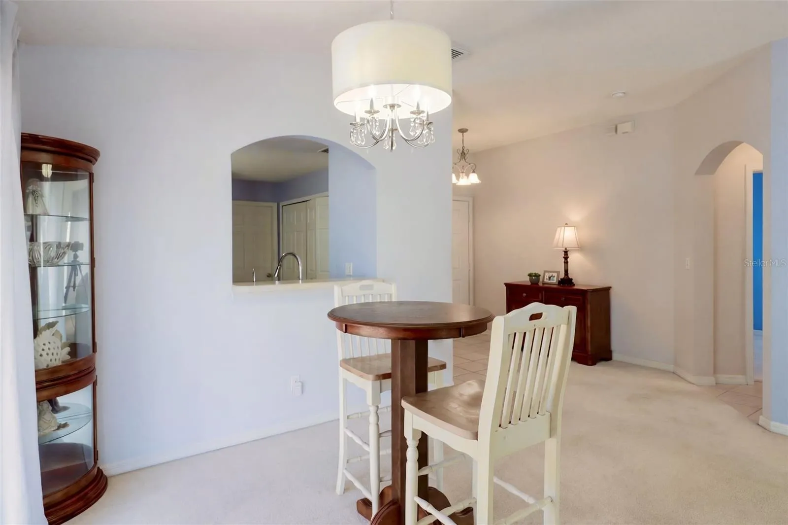Formal Dining Room with Custom Light Fixture