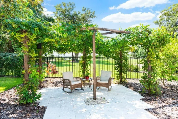 Gazebo and landscape with river view