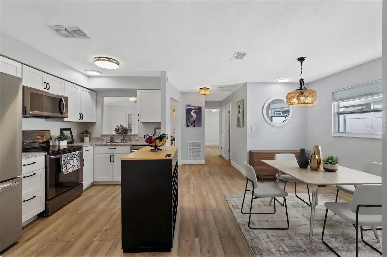 virtually staged with table, etc